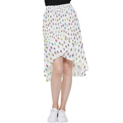 Snowflakes,colors Of The Rainbow Frill Hi Low Chiffon Skirt by nateshop