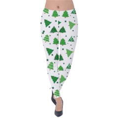 Christmas-trees Velvet Leggings by nateshop