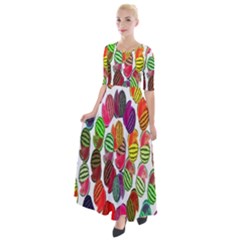 Watermelon Half Sleeves Maxi Dress by nateshop