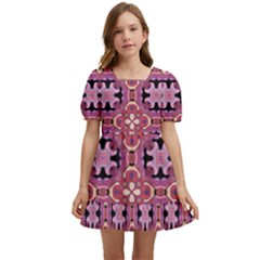 Abstract-background-motif Kids  Short Sleeve Dolly Dress by nateshop