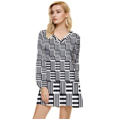 Basket Tiered Long Sleeve Mini Dress by nateshop