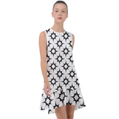 Black-white Frill Swing Dress by nateshop