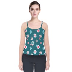 Cute Velvet Spaghetti Strap Top by nateshop