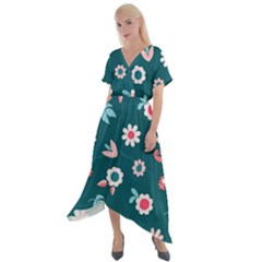 Cute Cross Front Sharkbite Hem Maxi Dress by nateshop