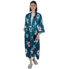 Cute Maxi Satin Kimono by nateshop