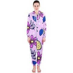 Flowers Purple Hooded Jumpsuit (ladies) by nateshop