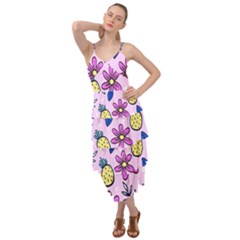 Flowers Purple Layered Bottom Dress by nateshop