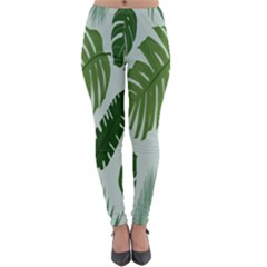 Leaves Lightweight Velour Leggings by nateshop