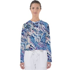 Abstract Waves Women s Slouchy Sweat by kaleidomarblingart