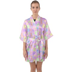 Dungeons And Cuties Half Sleeve Satin Kimono  by thePastelAbomination