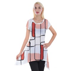 Abstract Seamless Pattern Art Short Sleeve Side Drop Tunic by Sapixe