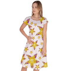 Isolated Transparent Starfish Classic Short Sleeve Dress by Sapixe