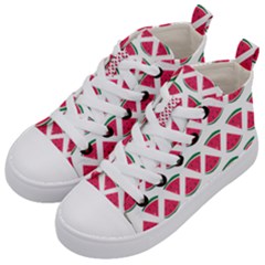 Illustration Watermelon Fruit-food Melon Kids  Mid-top Canvas Sneakers by Sapixe