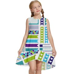 Peacock Pattern Kids  Frill Swing Dress by Sapixe