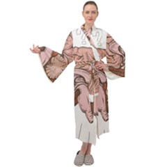 Cerebrum Human Structure Cartoon Human Brain Maxi Velour Kimono by Sapixe