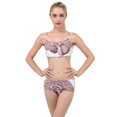 Cerebrum Human Structure Cartoon Human Brain Layered Top Bikini Set by Sapixe