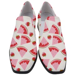 Pink Watermeloon Women Slip On Heel Loafers by Sapixe