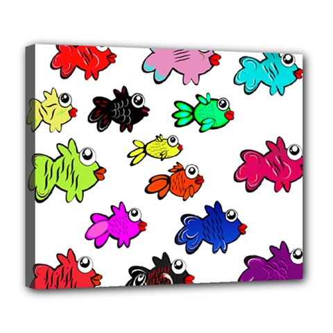 Fish Fishes Marine Life Swimming Water Deluxe Canvas 24  X 20  (stretched) by Sapixe