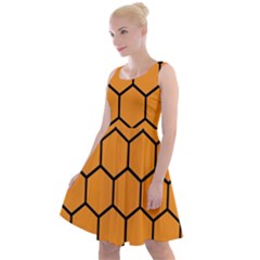 Honeycomb Knee Length Skater Dress by nateshop