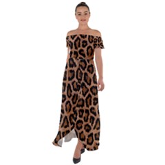 Paper-dark-tiger Off Shoulder Open Front Chiffon Dress by nateshop