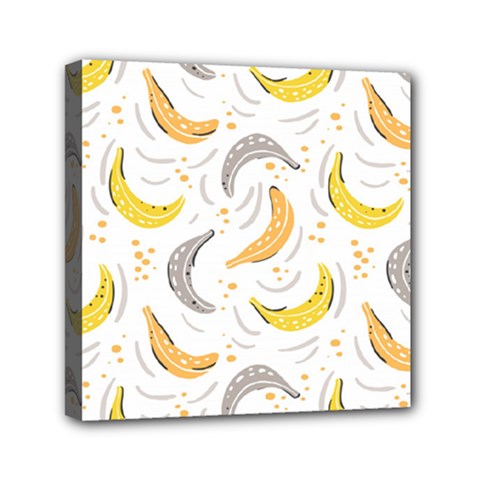 Seamless Stylish Pattern-with-fresh-yellow-bananas-background Mini Canvas 6  X 6  (stretched) by Wegoenart