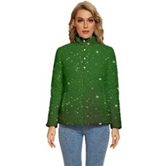 Background-star -green Women s Puffer Bubble Jacket Coat by nateshop