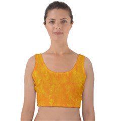 Background-yellow Velvet Crop Top by nateshop