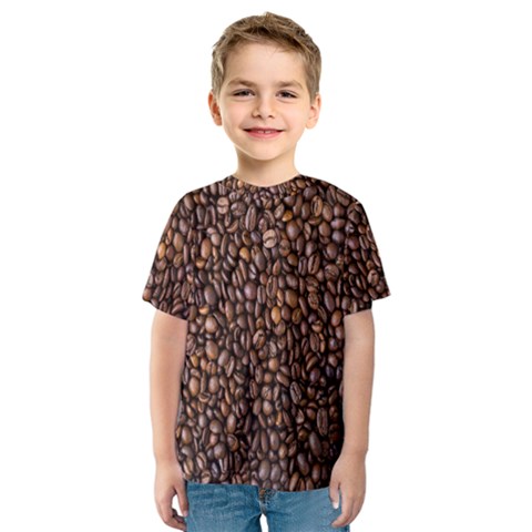 Coffee Beans Food Texture Kids  Sport Mesh Tee by artworkshop