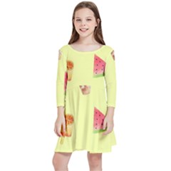 Ice-cream Kids  Quarter Sleeve Skater Dress by nateshop