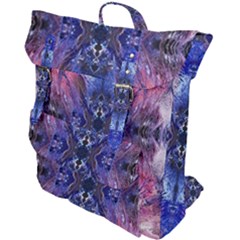 Magenta On Cobalt Buckle Up Backpack by kaleidomarblingart