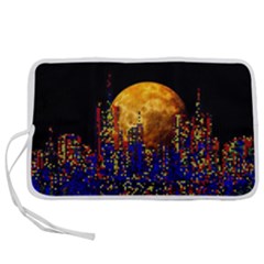 Skyline Frankfurt Abstract Moon Pen Storage Case (l) by Jancukart