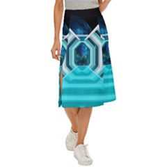 Space Ship Sci Fi Fantasy Science Midi Panel Skirt by Jancukart