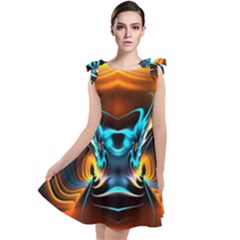 Duck-crazy-duck-abstract Tie Up Tunic Dress by Jancukart