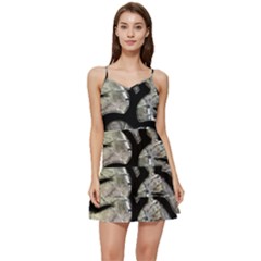 Black Love Browning Deer Camo Short Frill Dress by Jancukart