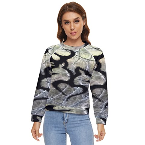 Black Love Browning Deer Camo Women s Long Sleeve Raglan Tee by Jancukart