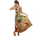 Flower Cubism Mosaic Vintage Backless Maxi Beach Dress View1