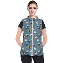 Sushi Pattern Women s Puffer Vest by Jancukart