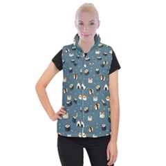 Sushi Pattern Women s Button Up Vest by Jancukart