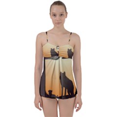 Vectors Painting Wolves Nature Forest Babydoll Tankini Set by Amaryn4rt