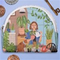 Crazy plant lady at greenhouse  Horseshoe Style Canvas Pouch View1