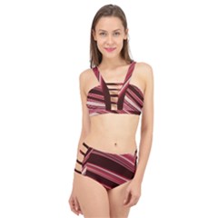 Wave Texture Design Pattern Art Cage Up Bikini Set by Amaryn4rt