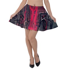 Stranger Things Fantasy Dark  Red Velvet Skater Skirt by Amaryn4rt