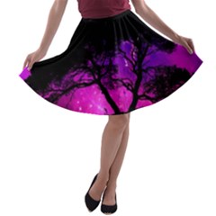 Tree Men Space Universe Surreal A-line Skater Skirt by Amaryn4rt