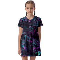 Space Futuristic Shiny Abstraction Kids  Asymmetric Collar Dress by Amaryn4rt