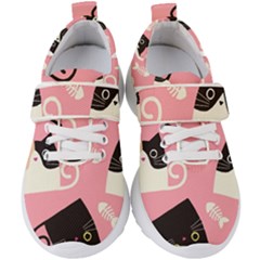 Cat Pattern Backgroundpet Kids  Velcro Strap Shoes by Amaryn4rt