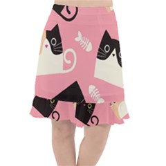 Cat Pattern Backgroundpet Fishtail Chiffon Skirt by Amaryn4rt