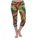 Paper Cut Abstract Pattern Capri Yoga Leggings View1