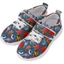 Sea Animals Pattern Wallpaper Fish Kids  Velcro Strap Shoes View2