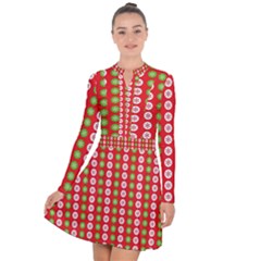 Festive Pattern Christmas Holiday Long Sleeve Panel Dress by Amaryn4rt