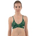 Leaves Snowflake Pattern Holiday Wrap Around Bikini Top View1